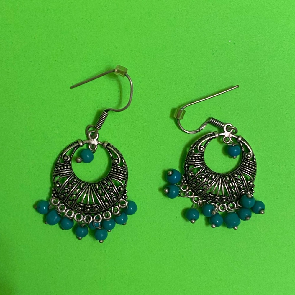 Women’s AUTHENTIC Turkish Silver and Turquoise Chandelier Style Earrings